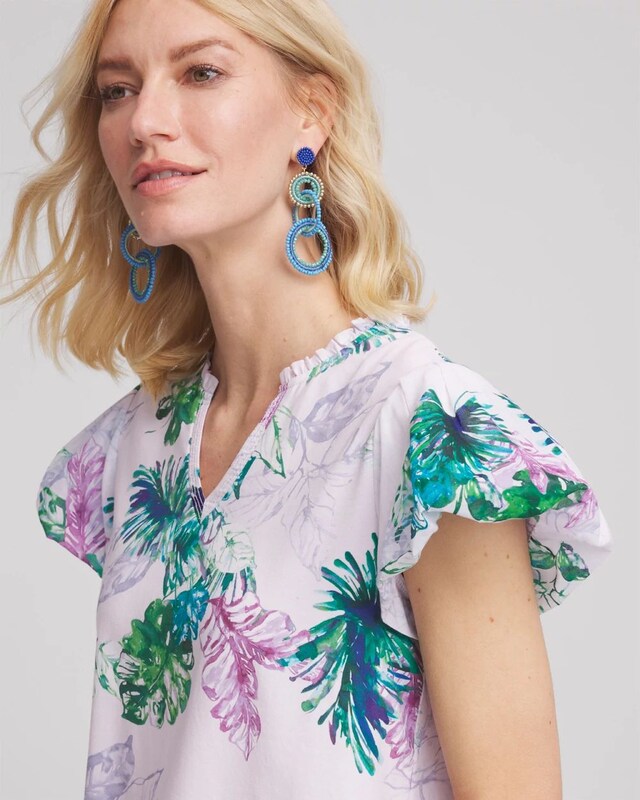 Notch Neck Cap Sleeve Tee - image 4